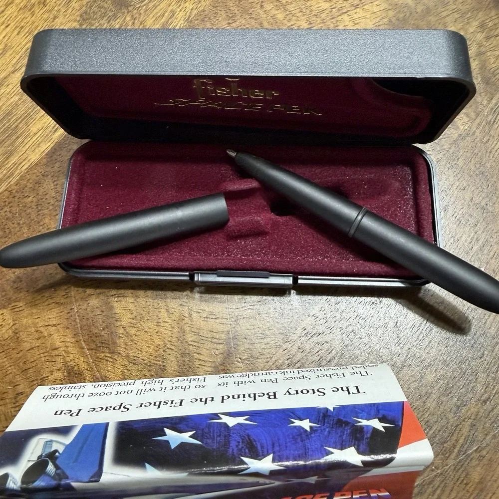 Vintage Fisher Space Pen #400B Bullet Matte Black With Extra Ink Refill